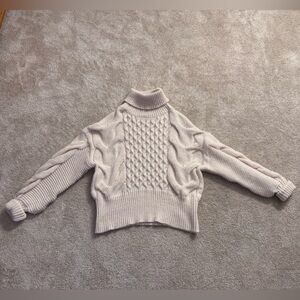 Flannel & Barrel Chunky Cable Knit Turtleneck Sweater Size M